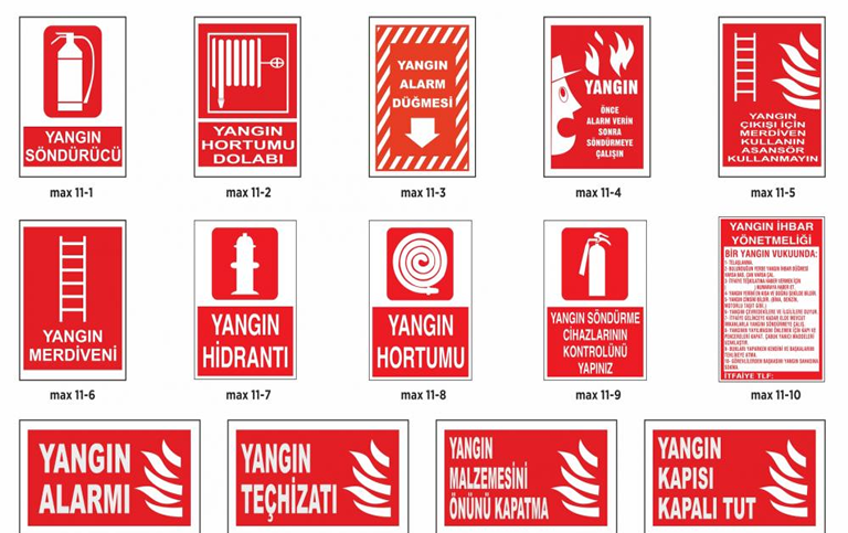 Yangın Uyarı Levhaları